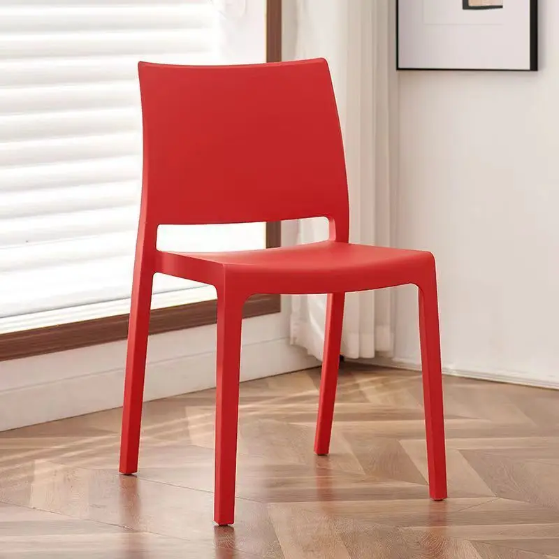 Nordic Plastic Dining Chair Modern Thickened Simple Stackable Backrest Chair Leisure Restaurant Chair