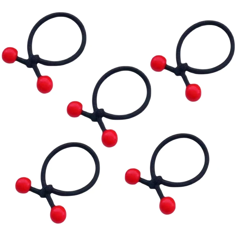 10PCS Children\'s High Elastic Rubber Bands For Girls Red Beans Ponytail Holders Hair Rope Hair Ties Cute Hair Accessories