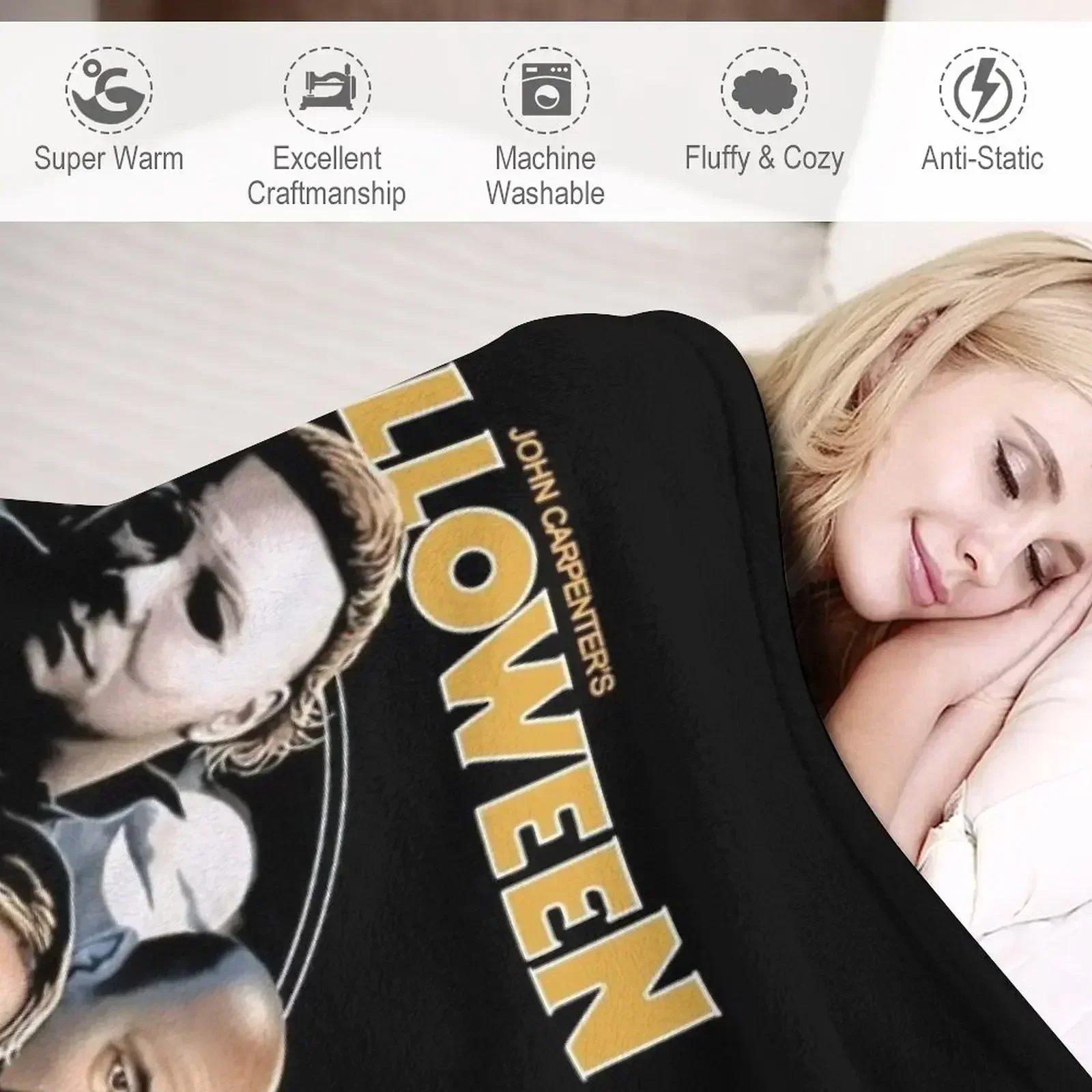 Happy Halloween, The Night He Came Home Throw Blanket Soft Beds Thermal Sofa manga Luxury Brand halloween Blankets 4