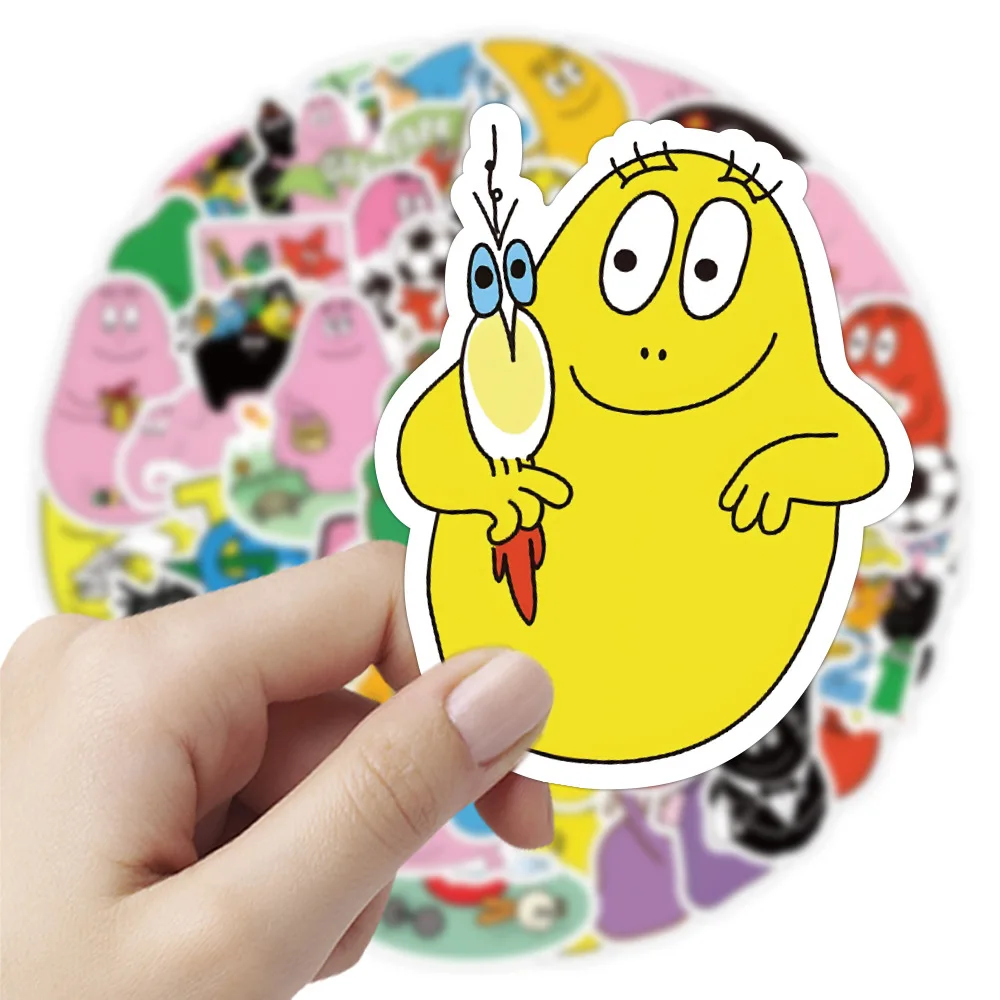 50pcs New Animated Les Barbapapa Graffiti Decoration Mobile Phone Case Water Cup Children's Reward Sticker