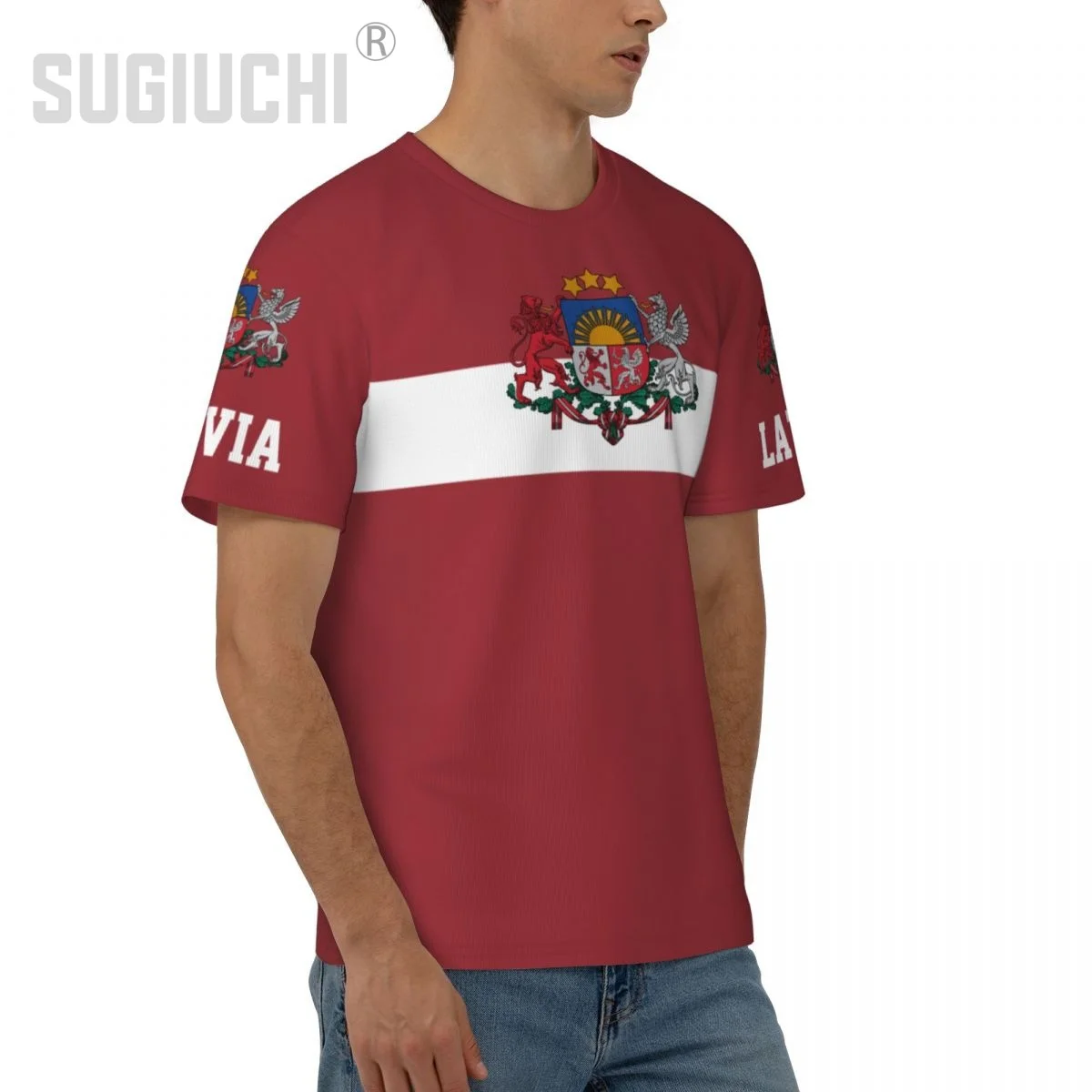 Unisex Nation T-shirt Latvia Flag Latvians T-shirts jersey For Men Women Soccer Football Fans Gifts Custom clothes tee view 4