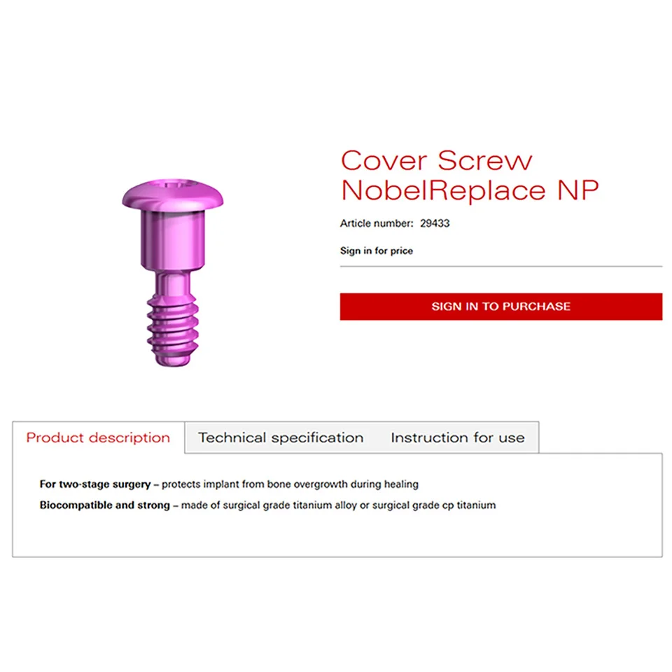 10Pcs Titanium Cover Screw Compatible with Nobel Biocare NP RP System Prosthetic Abutment Components Lab Dentistry Hardware