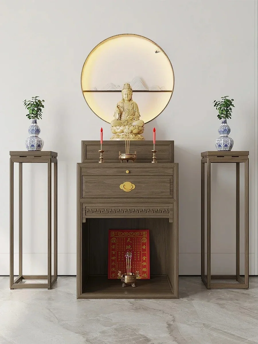 Black walnut simple solid wood table incense case living room incense table Guanyin Buddhist platform shrine