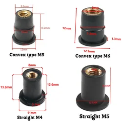10x Motorrad Windschutz scheibe Gummi muttern/m5/m6 Vibrations dämpfer platte Montage 5mm Universal M5 Gummi muttern für die meisten Windschutz scheiben