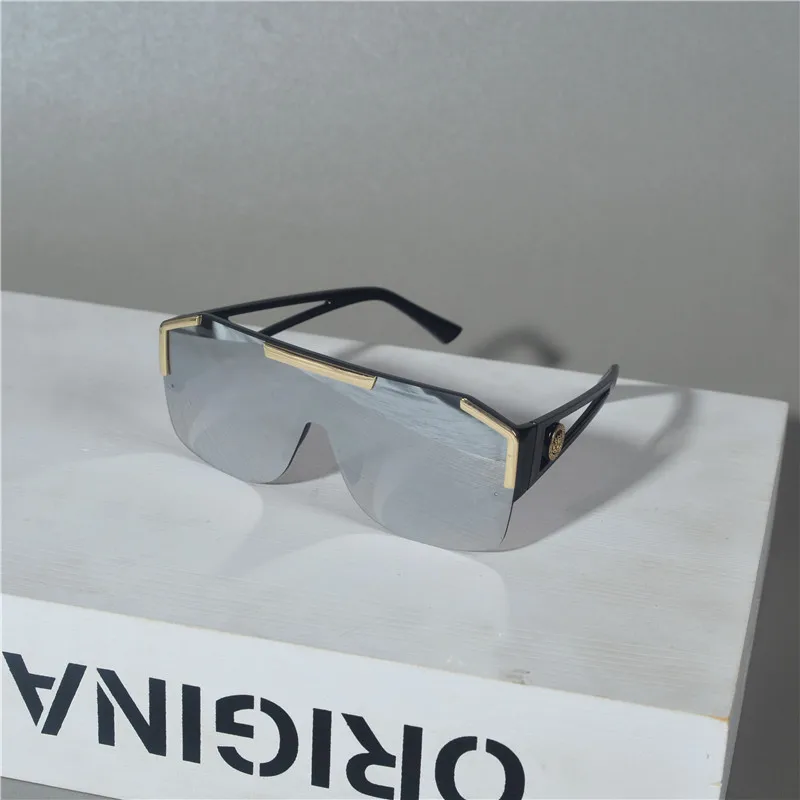 

Square Frame, Fashionable Board, Integrated Lens, One-piece Sunglasses, Trendy Big Face, Slimming Effect