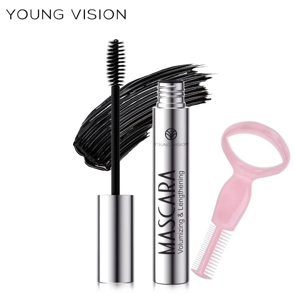 Máscara de pestañas YOUNG VISION + separador de pestañas, aplicación conveniente para pestañas separadas y definidas, máscara de sujeción duradera resistente al agua