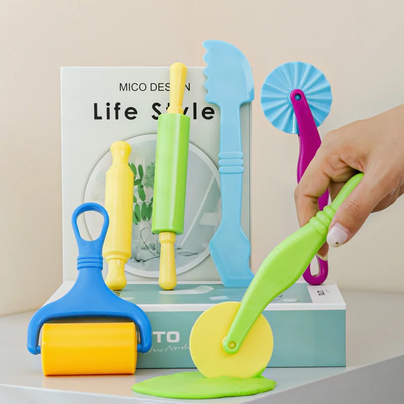 6-Piece Colorful Clay Tool Dough Tool Rolling Clay Roll Knife Dough Mold Hob Craft Tool