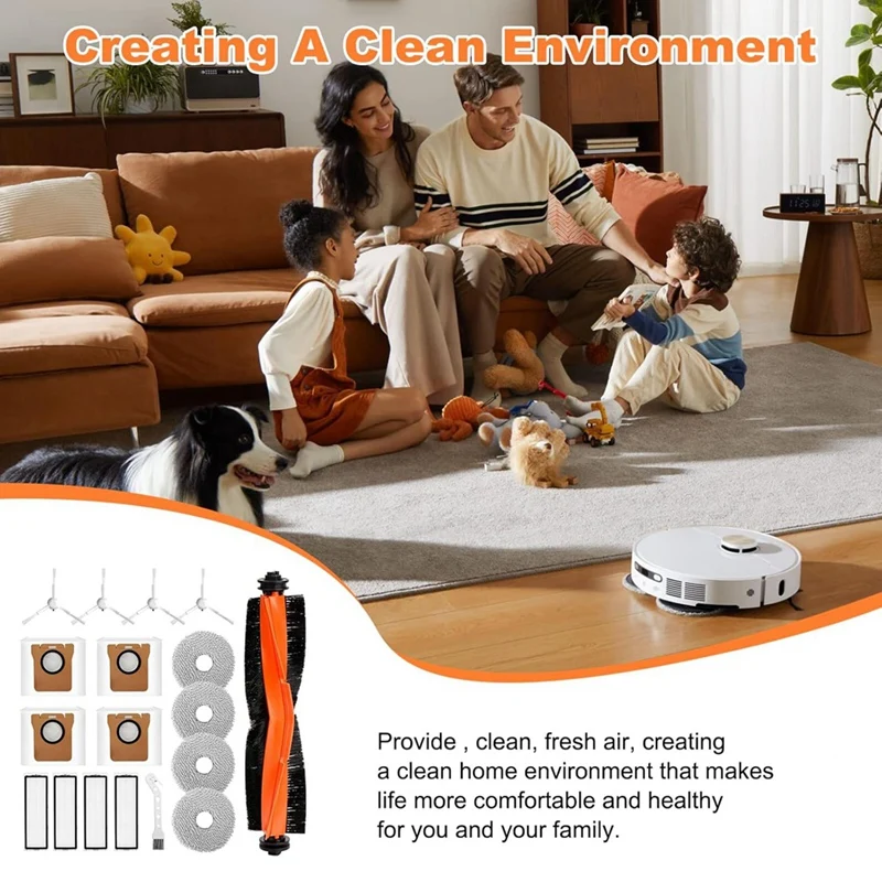 ABNO-For Xiaomi X20 + جهاز آلي لتنظيف الأتربة فرشاة جانبية رئيسية فلتر Hepa ممسحة أكياس الغبار القماش استبدال أجزاء