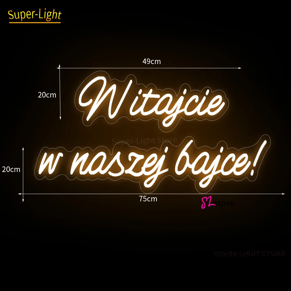 Imagem -02 - Custom Led Neon Light Sign Sinal Grande 75cm com Naszej Sinal de Bajce para Casamento e Aniversário Quarto Decoração de Casa