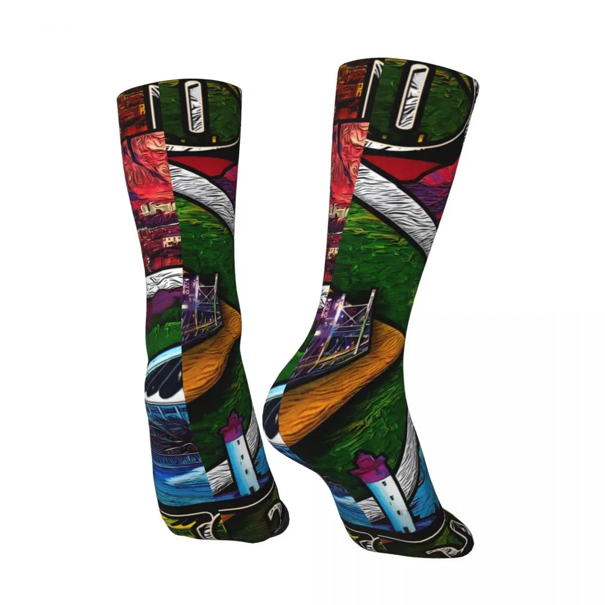 Hip Hop Vintage South African Flag Fusion Crazy Socks Unisex Harajuku Seamless Printed Funny Novelty Happy Crew Sock Boys Gift