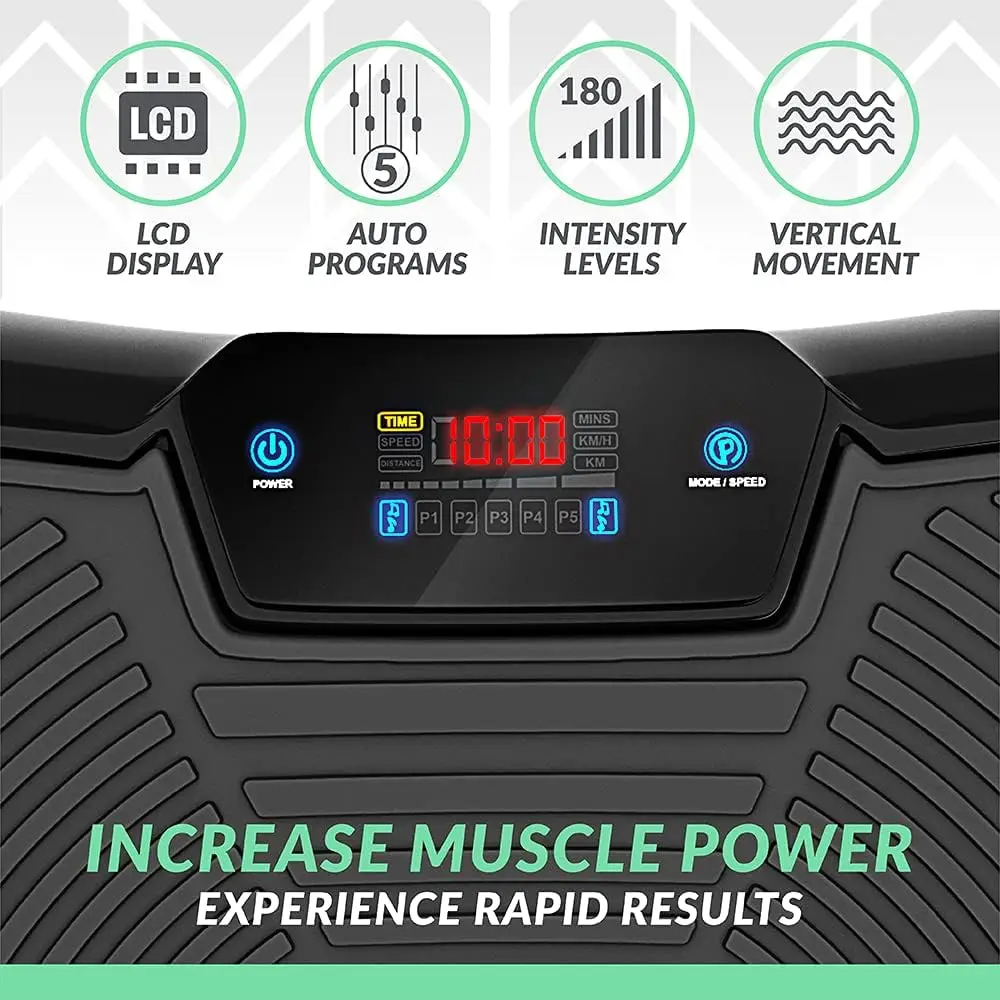 Fitness Ultra Slim and Premium 3D Power Vibration Plate - Innovational Vibro Shaper 5 Programs + 180 Levels - Noiseless