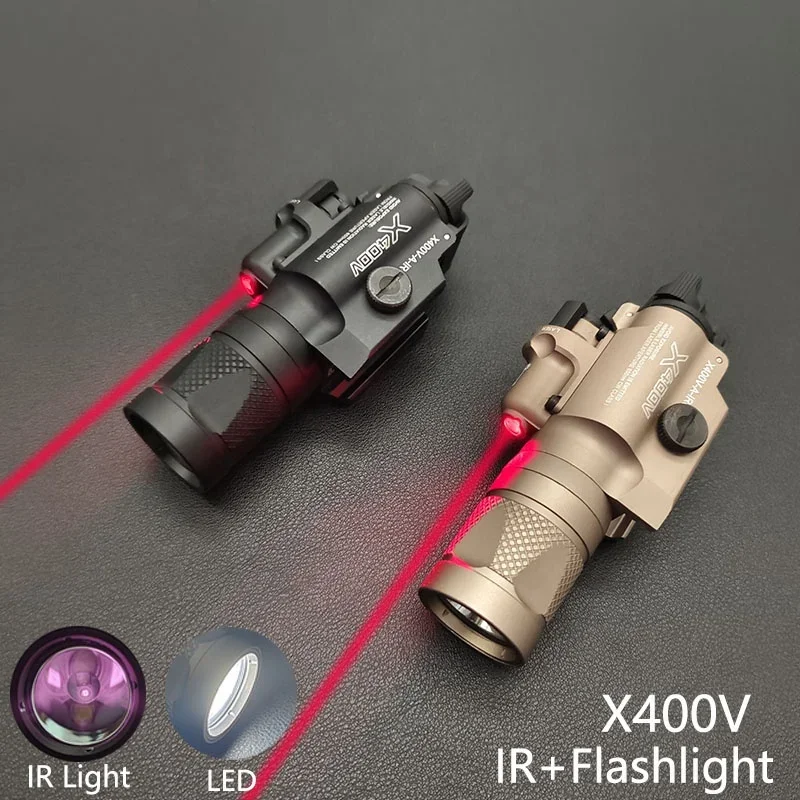 Tactical X400V IR Light with Red lED white lights Hunting Tactical X400 Scout Light Flashlight Aluminum FL0259