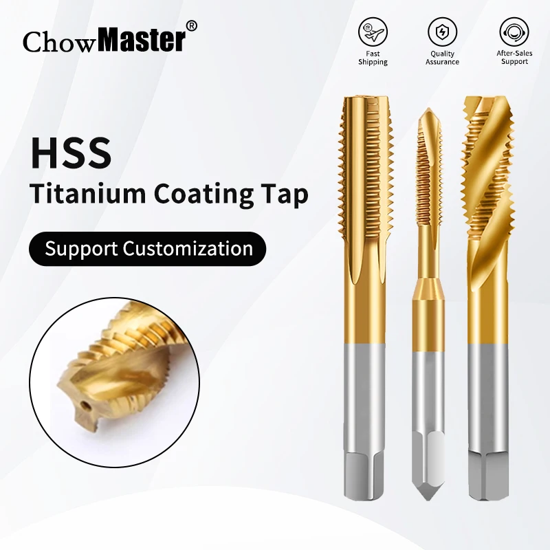 

Резьбовой метчик Chowmaster с титановым покрытием, машинный метчик из быстрорежущей стали, метрический метчик с прямой канавкой, ручные инструменты M2-M30