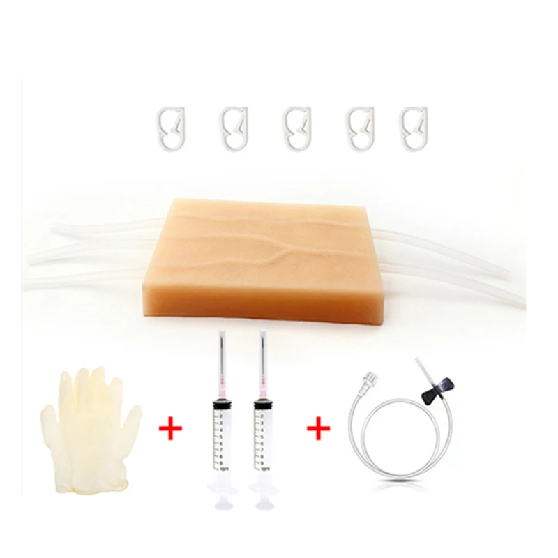 Silicone wound injection practice pad model blood collection and injection return pad kit