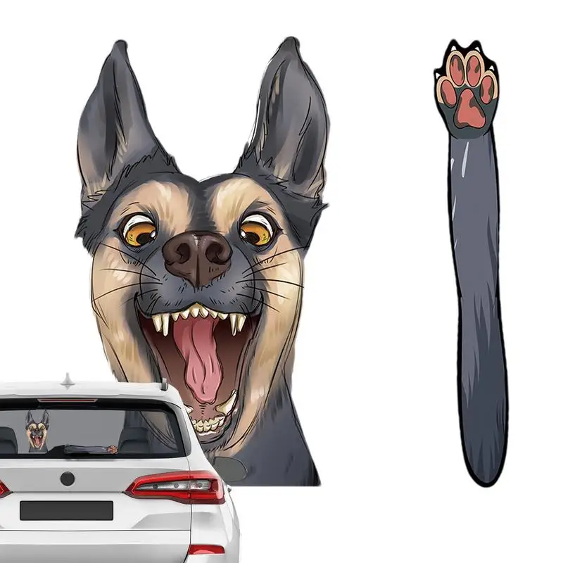 Dog Rear Wiper Sticker Car Window Wiper Decal Waterproof Adorable Funny Dog Stickers For Car Motorcycle Computer Luggage