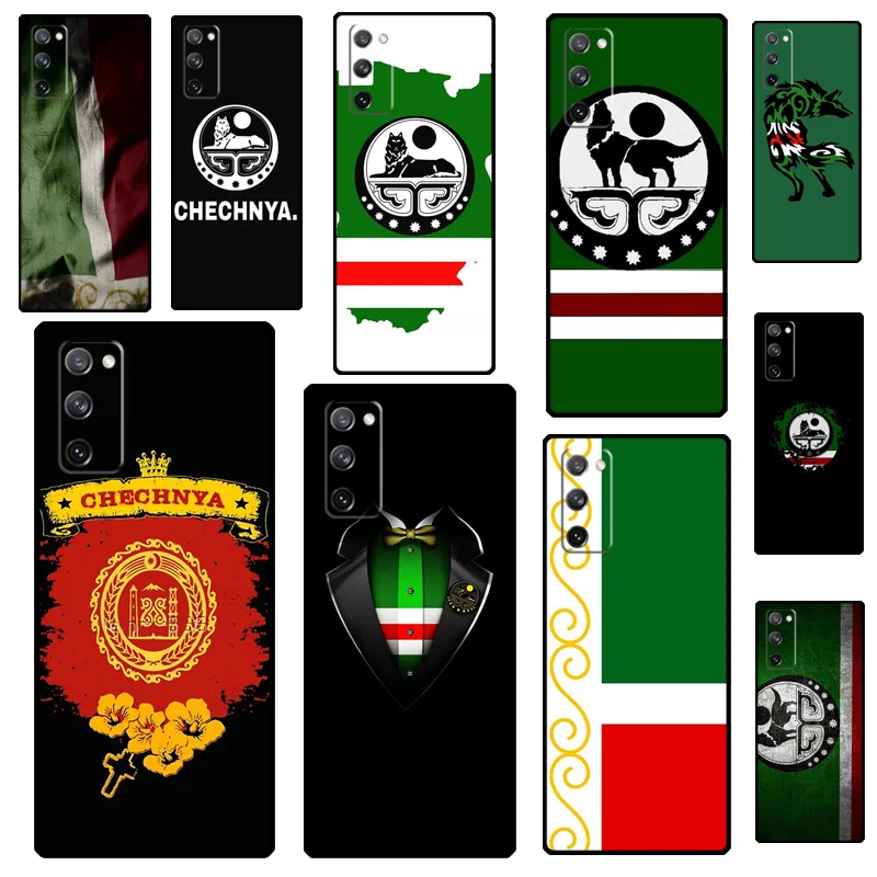 Chechnya Flag Chechen Wolf Case For Samsung Galaxy S23 Ultra S21 S20 FE S8 S9 S10 Note 10 Plus Note 20 S22 Ultra Cover