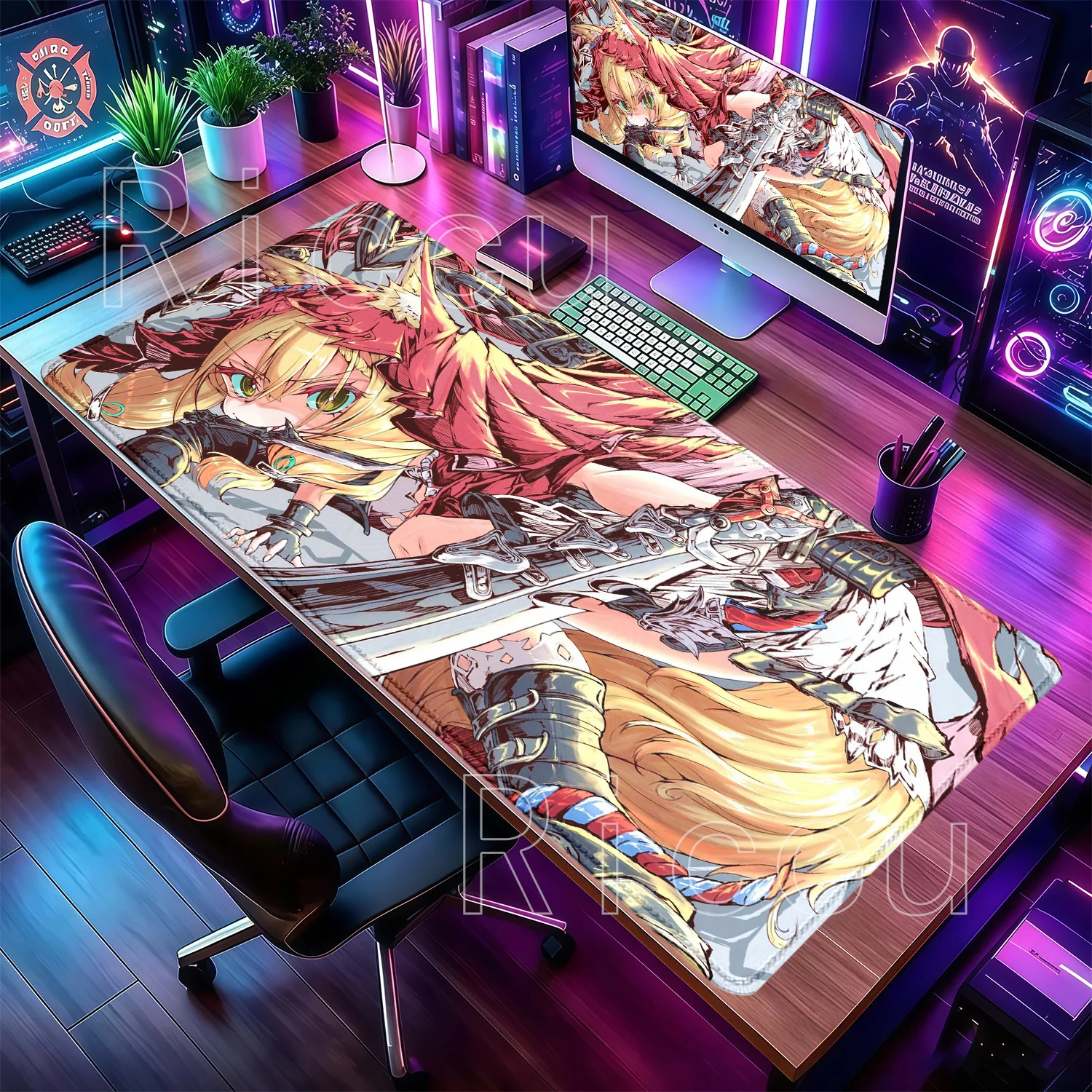 Mouse Pad Rossi Arknights Endfield PC Gaming Overlock Office Larger Mousepad Anime Girl Cute Non-slip Base HD Printing Desk Mat