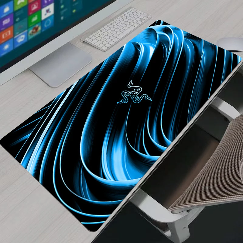 

Игровой коврик для мыши Razer Design, большой коврик для компьютерной геймера, натуральный каучук с запирающимся краем, игровой коврик для мыши XXL, офисные подарки