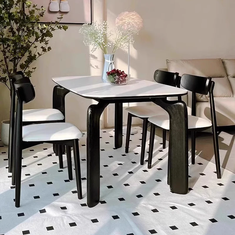 Family Design Oilproof Dining Table European Small Space Restaurant Coffee Dining Table White Black Tavolo Da Pranzo Furniture