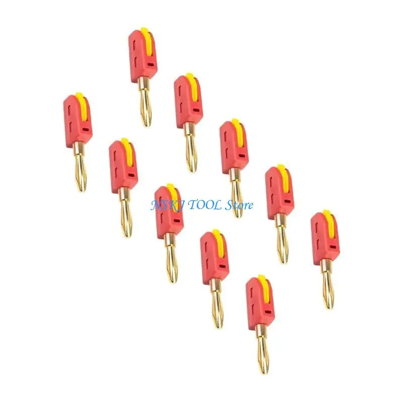 

L8RC 10Pcs 4mm Banana Plug 32A High Current Banana Connectors No Soldering Required