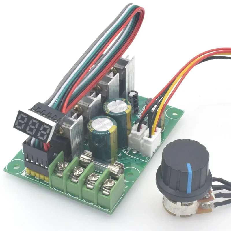 Digital LED Display DC 6V-60V 12V 24V 36V 48V 30A PWM DC Motor Speed Controller Regulator Max 30A 0%-100% Speed Control Range