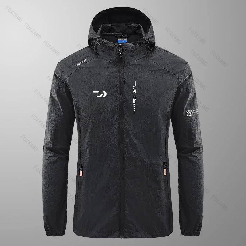 Summer Outdoor Quick Dry Sun-Protective Thin Jacket Men Hiking Fishing Cycling Hooded Gym Sport Windbreaker Ultra Light Coats