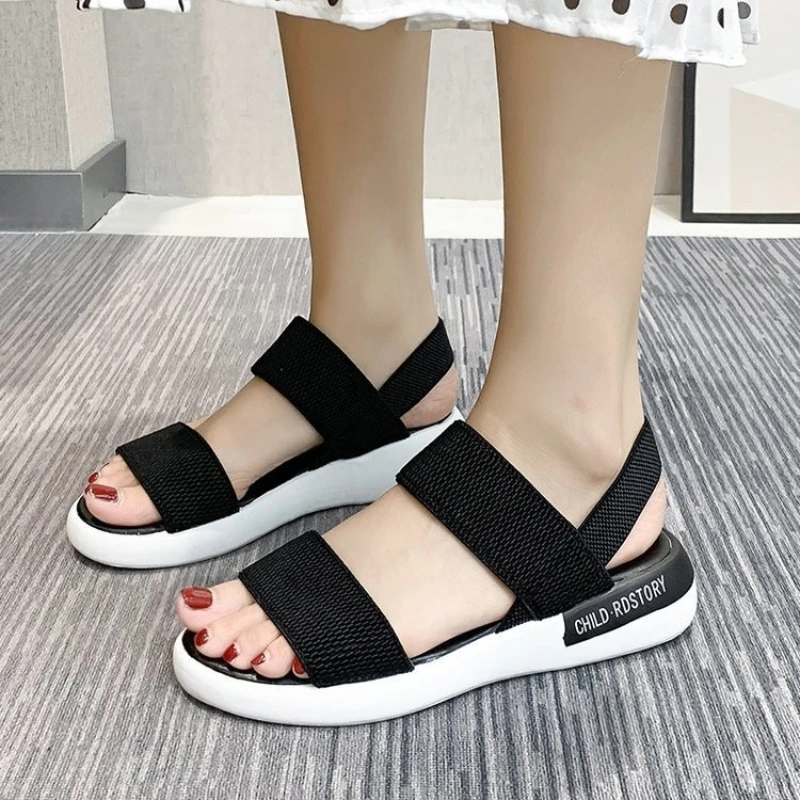 2024 New Summer Fashion Platform  Romen Sandals Women Closed Toe Flat Sandals Women Outdoor Casual Sport Women's shose