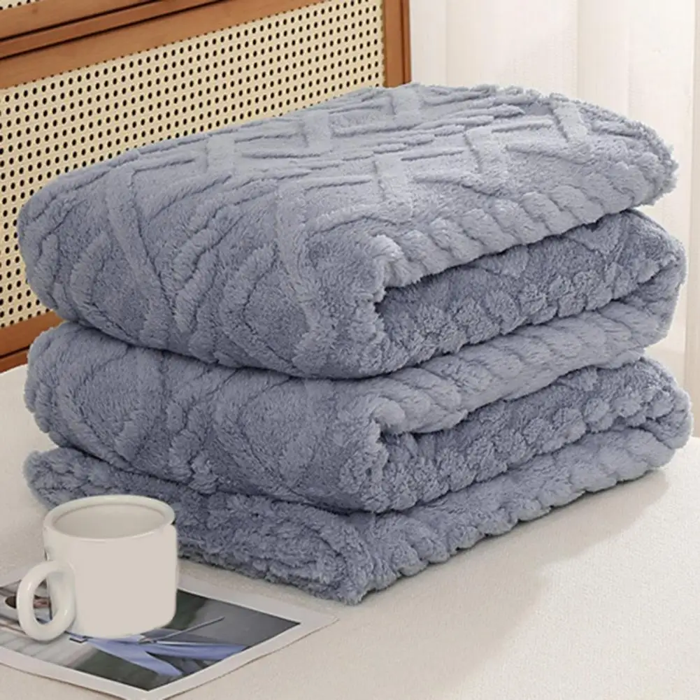 Sofa Throw Blanket Super Soft Warm Solid Color Wear Resistant Blanket Non-Fading Machine Washable Bedding Blanket 겨울 담요