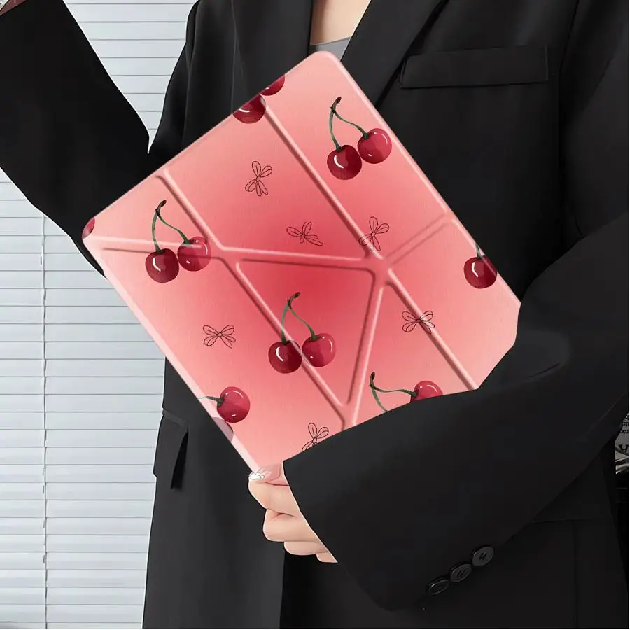 Red Lovely Cherry Tablet Case For iPad Mini 6 7 Pro 2025 Pro 11th 10th 9th 8th 7th 12.9inch Air 4 5 M3 M2 M4 11inch Holder Cover