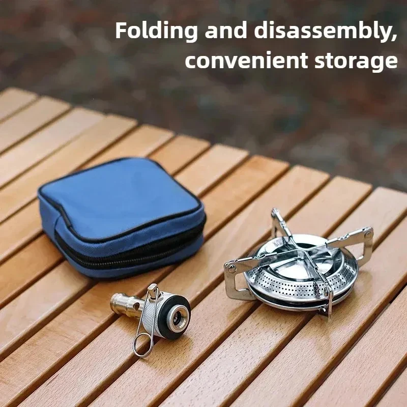 

1PCS Outdoor Camping Stove Head Disc-Shaped Stove Head Foldable Gas Stove Head Adjustable Camping Cookware Picnic Flat Gas Stove