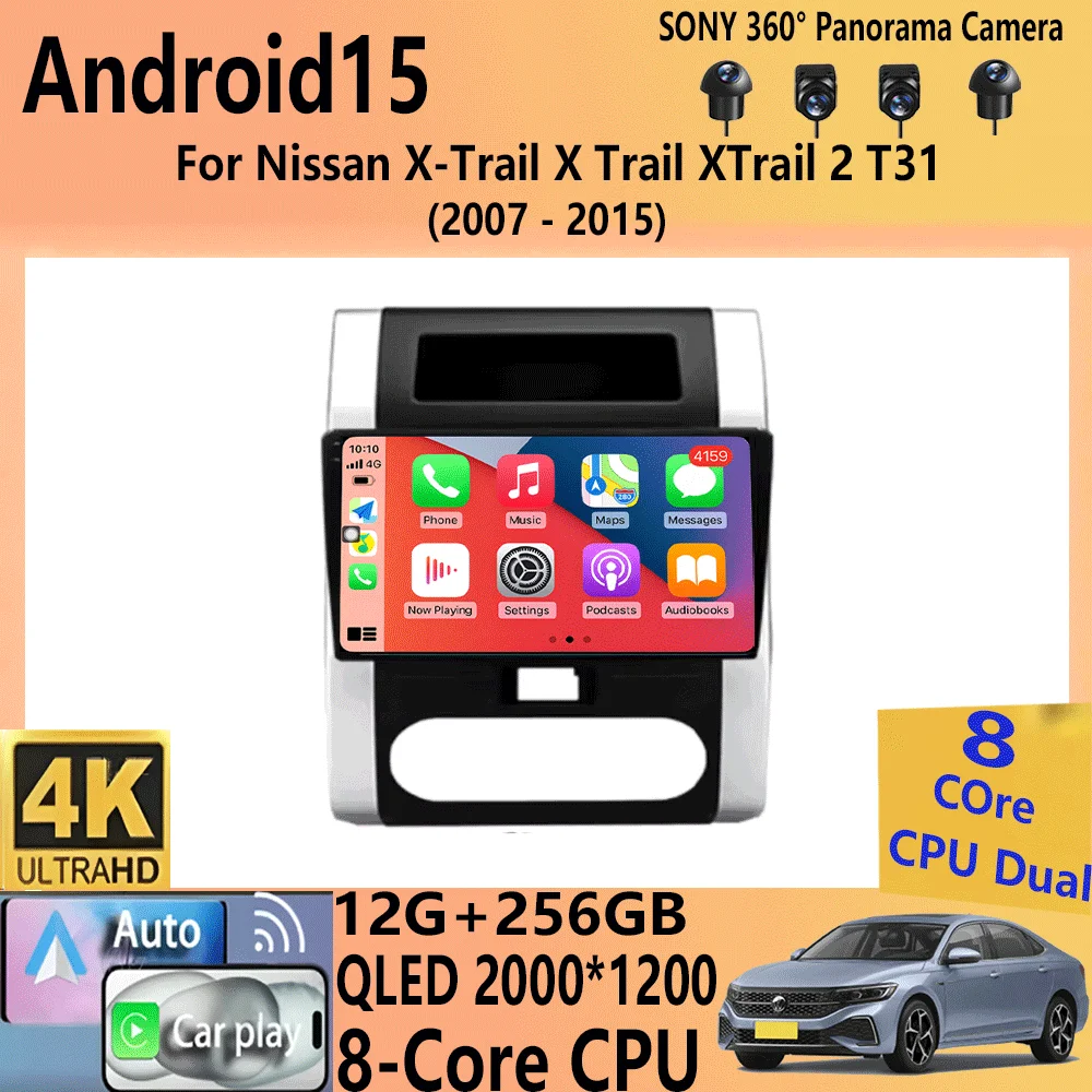 

Android 15 for Nissan X-Trail X Trail XTrail 2 T31 2007-2015 4G Car Multimedia GPS Voice Wireless CarPlay Autoradio Navigation