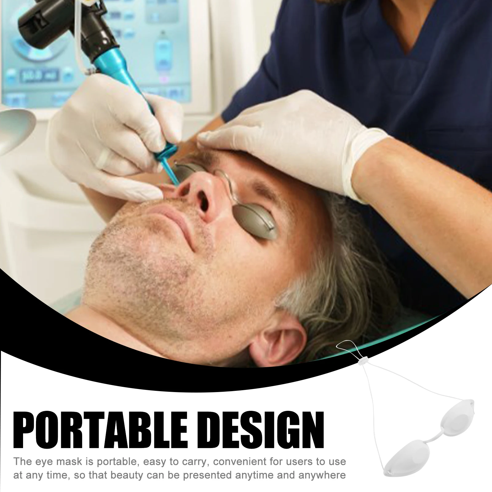 

Eye Mask for Beauty Treatments Soft Comfortable Reusable Adjustable Eye Protector for Hair Removal Eyebrow Washing Light