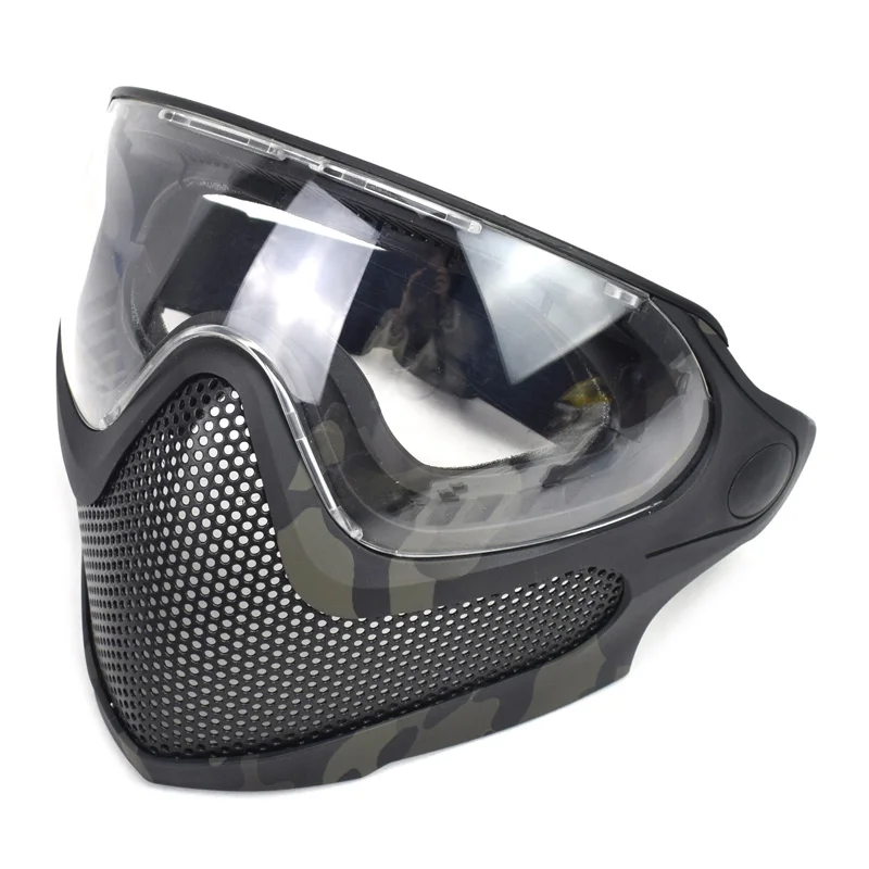 

Airsoft Tactical Paintball Mask Full Face Steel Mesh Combat Masks Protective Anti-fog Outdoor Military Safety Detachable Goggle