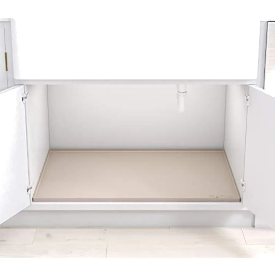 Tapete sob pia resistente para armazenamento de armário de cozinha, bandeja original de silicone sob pia com superfície antiderrapante e à prova d'água