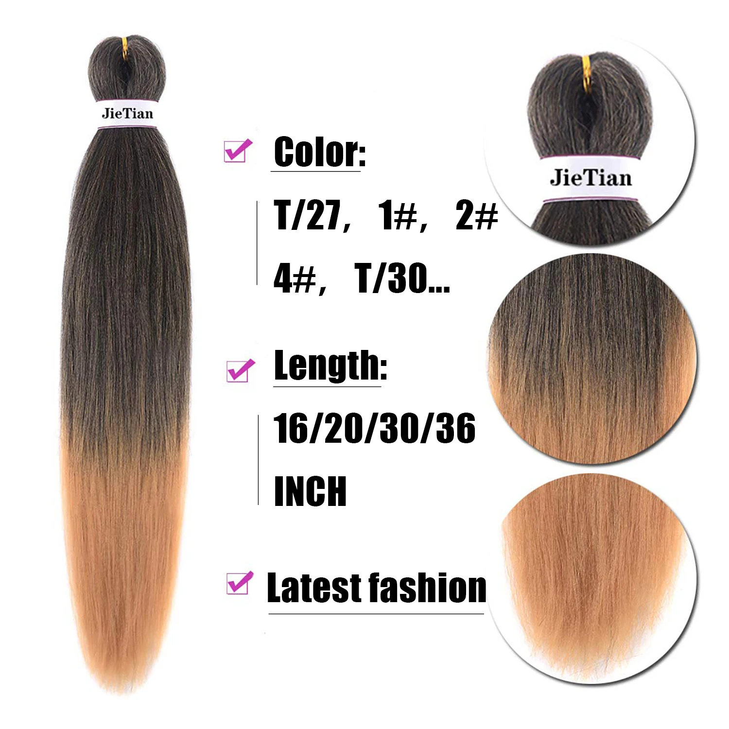 8 Packs Ombre 30 Inch Pre-Stretched Soft Yaki Synthetic Braiding Hair for Women Crochet Boxer Extensions Daily Party Use