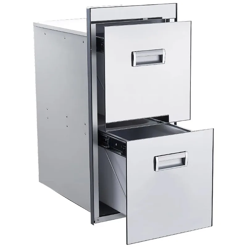 

Kitchen, recessed, glass, mirror, double layer, buffer, drawer, rice box, noodle box.