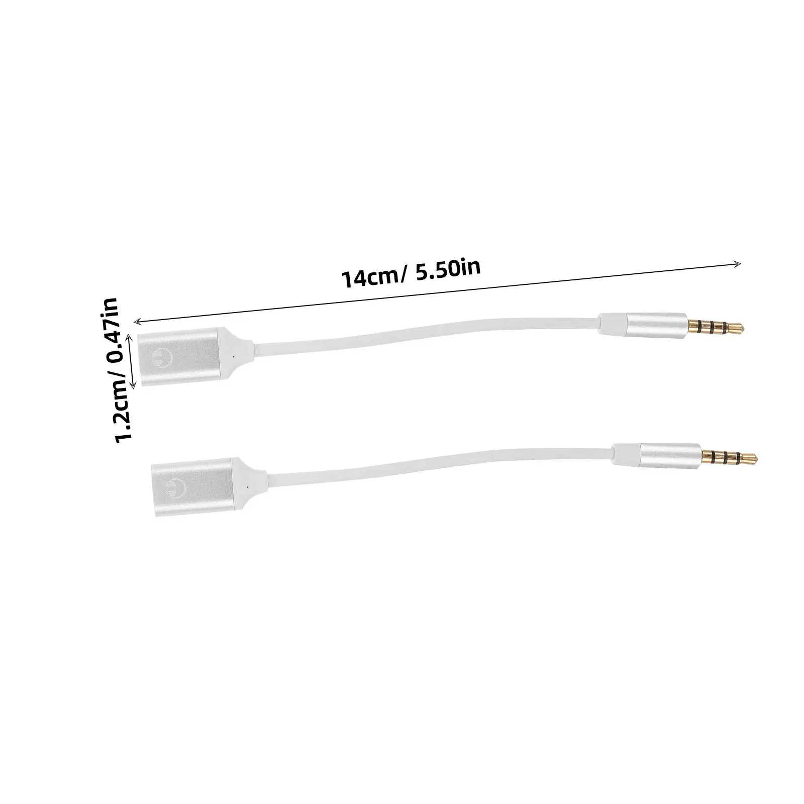 2Pcs USB Type-C to 3.5mm Audio Adapter Silver Metal Hifi Stereo Sound Plug-and-Play for Phones Laptops Tablets USB-C Headphone