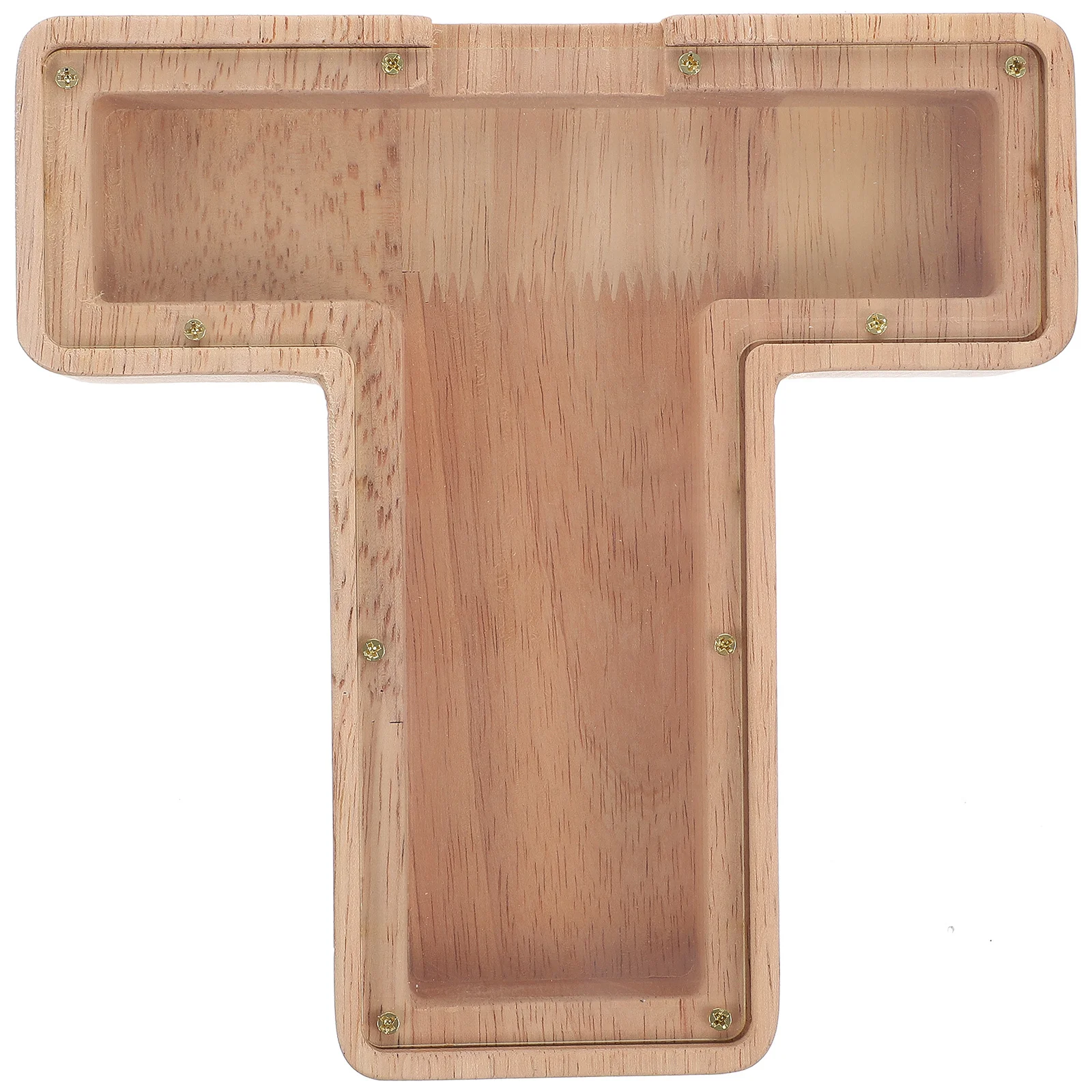 

Letter Wooden Piggy Bank Kids Coin Saving Money Box Solid Wood Transparent Glass Desktop Decor Saving Pot for Nursery