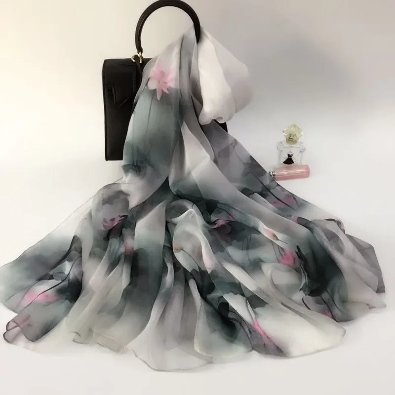 

Новый модный шарф-шаль с принтом, 100% хлопок, женский, весенне-осенний, тонкий