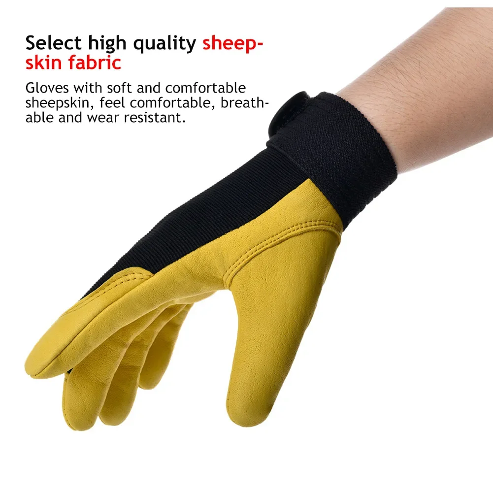 Wear-Resistant Work Cycling Gloves Leather Workers Welding Safety Protection For Garden Sports Motorcycle Driver Gloves