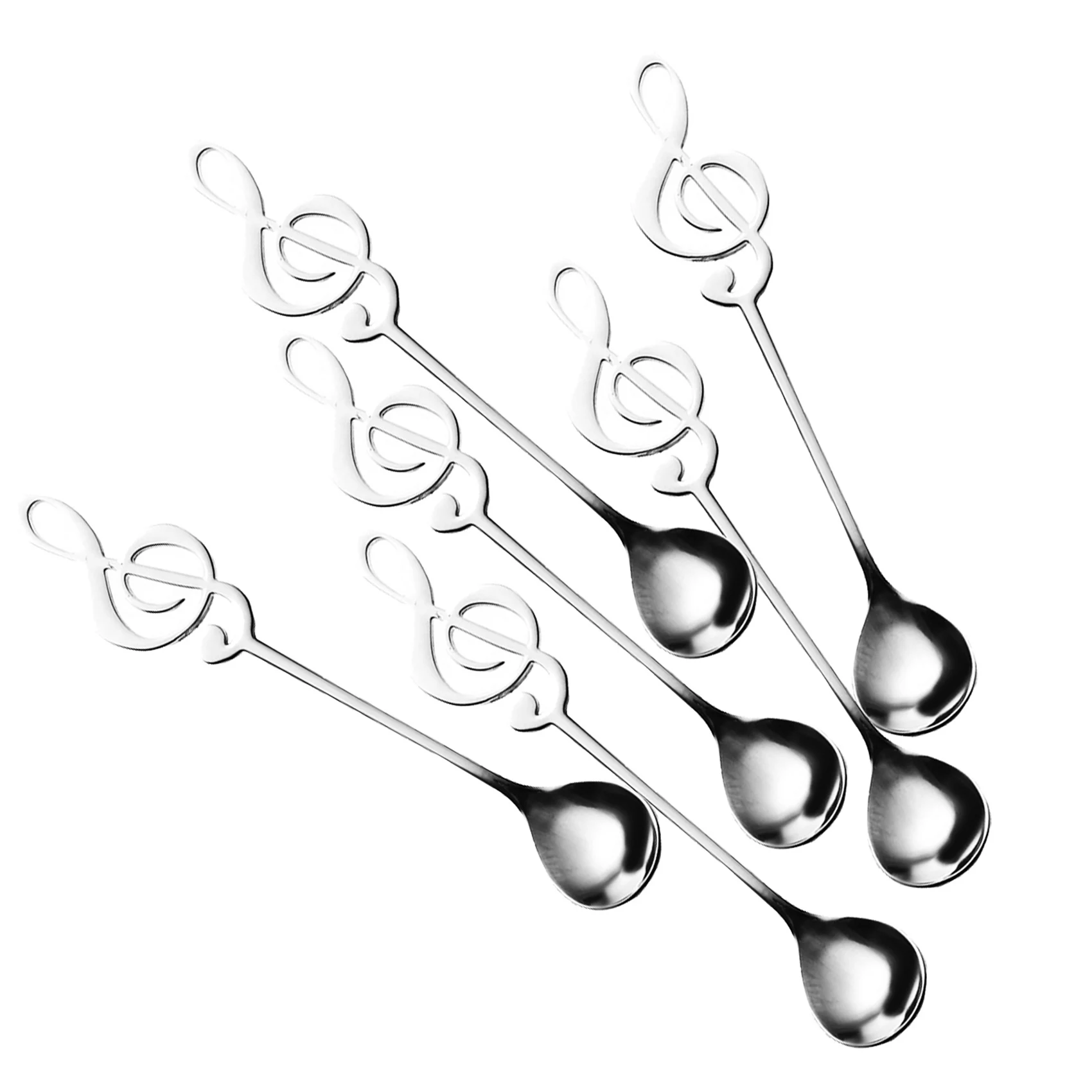 ABMS-12 Pack Cute Teaspoons Stainless Steel Musical Notation Shaped Coffee Spoons Dessert Cake Ice Cream Sugar Spoon view 3