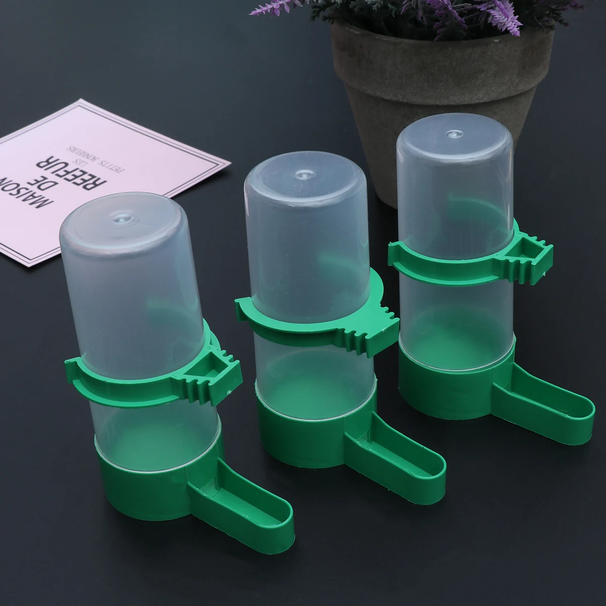 

5pcs Automatic Bird Plastic Waterer Feeder Cup Suitable for Small Birds Parrots Plastic Bird Drinker Durable Easy Clean Refill