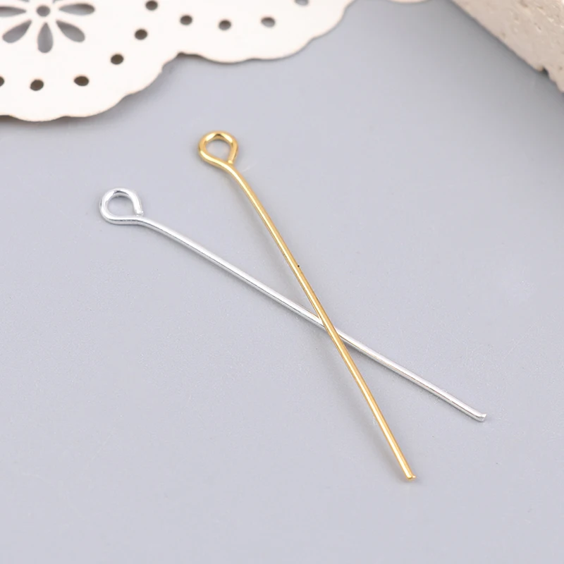 200 قطعة 35 مللي متر سلك معدني صغير دبابيس الديكور الصغيرة المفتوحة العين رئيس دبابيس الإبر DIY بها بنفسك الحرفية أقراط مجوهرات اكسسوارات #5