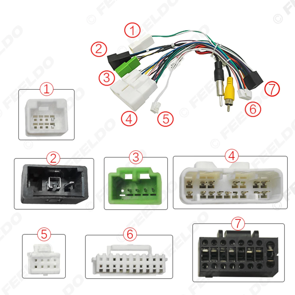 FEELDO Car 16pin Audio Wiring Harness For ISUZU D-MAX 2020 Aftermarket Stereo Installation Wire Adapter