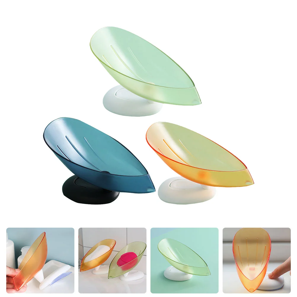 

3 Pcs Take Bath Soap Holder Box Suction Cup Sponge for Sink Adhesive Dish Pp Self Draining Shower