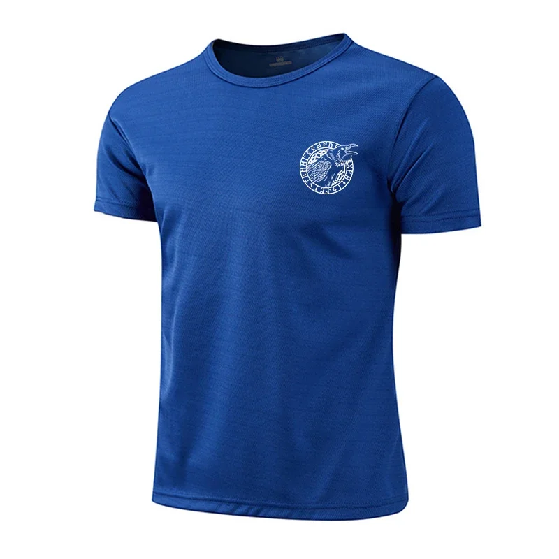 Hot Sales Men T-shirt Print Casual Exercise Short Sleeve Outdoor Sports Jogging Marathon Clothing Summer Quick-Drying Mesh Tees