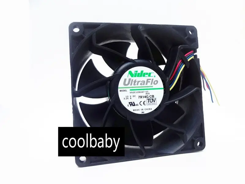 2pcs Wholesale original NIDEC V92E12BUA7-07 9038 12V 3.24A 9CM cooling fan