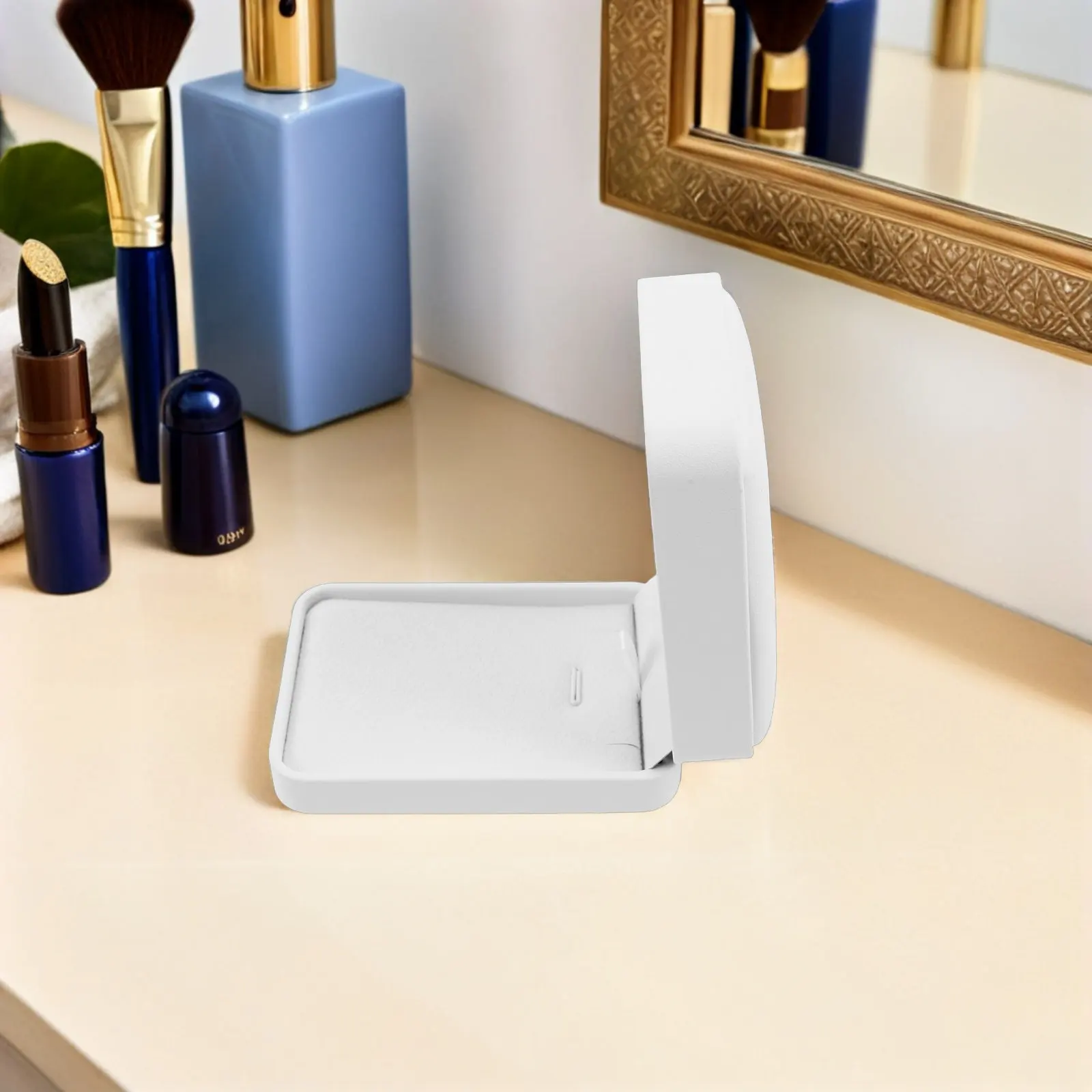 

Jewelry Box PU Compact Portable Multifunctional Organizer for Rings Necklaces Bracelets Pendant Storage Travel Wedding Gift