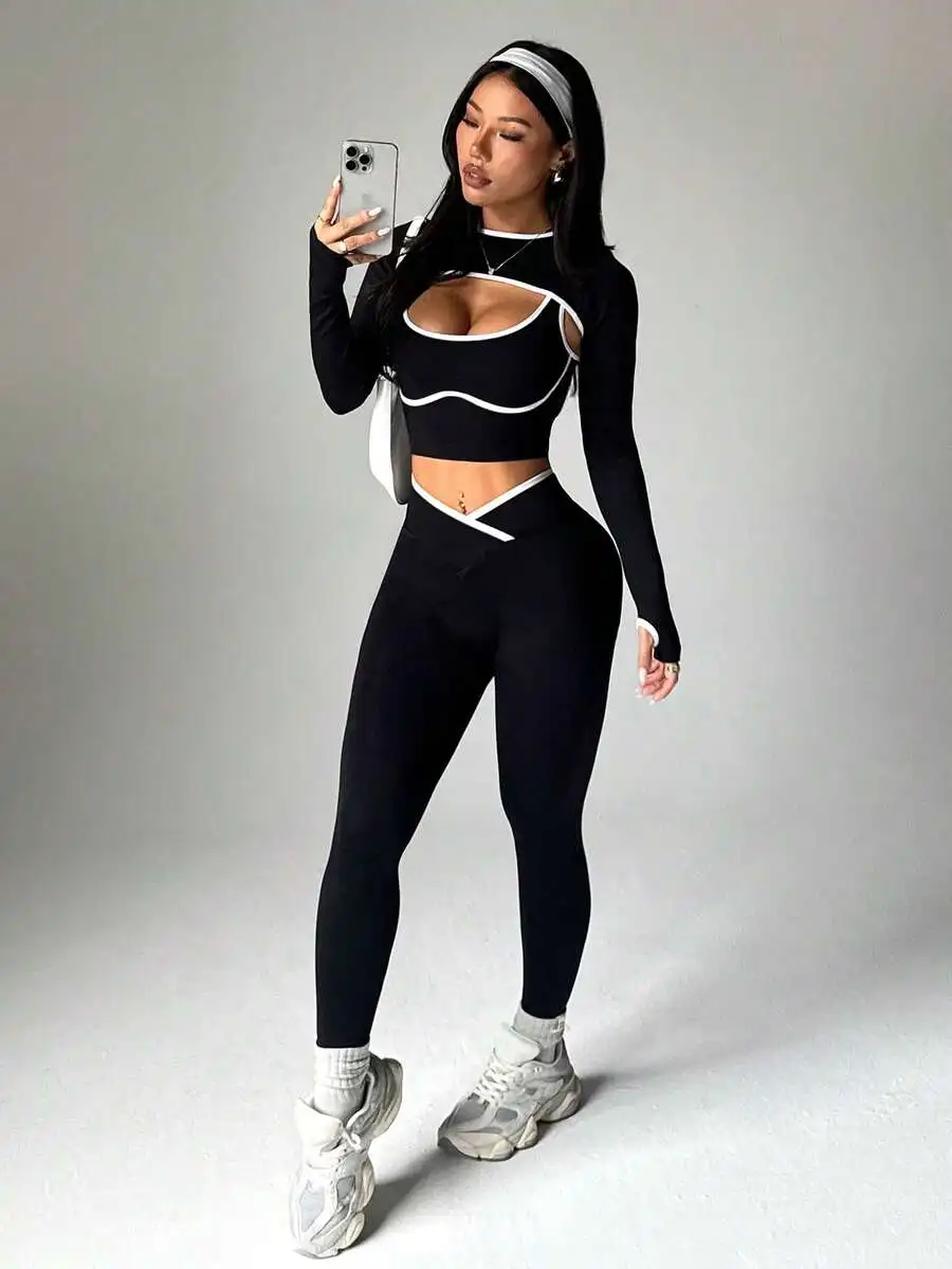 

Women 2 Piece Sports Suit Solid Backless Halter Top Matching Leggings Set Breathable Yoga Fitness Workout Tracksuit Dewbera