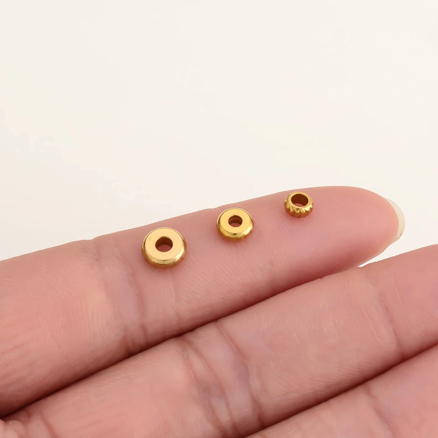 10pcs 304 Stainless Steel Flat Round Spacer Beads For Bracelet Jewelry Gold Loose Beads DIY Jewelry Findings Handmade Supplies view 6